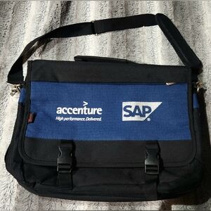 Accenture SAP Branded Black and Blue Messenger Bag